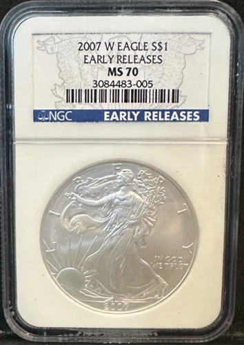 2007-W Burnished Silver American Eagle NGC MS 70 Early Releases