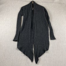 Helmut Lang Long Cardigan Womens Petite Gray Alpaca Wool Blend Luxury READ
