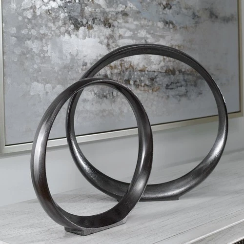 Uttermost 17913 Orbits 14" Tall Aluminum Abstract Table Statue - - Black - Picture 3 of 5