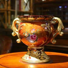 Antique Roman Pedestal Vase Centerpiece W/ Handles Flower Vases Compote Bowl