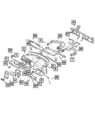 Genuine Mopar Instrument Panel Bezel WX56DX9AA