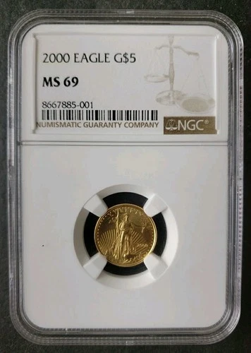 2000 $5 1/10oz Gold American Eagle NGC MS69