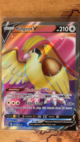 Pokemon Pidgeot V 188/196 Lost Origin Full Art Ultra Rare TCG Card -K14