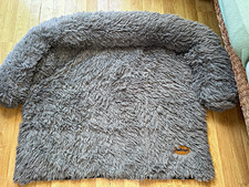 Silentnight Grey Faux Fur Dog Bed Cushion Large Machine Washable