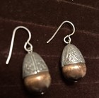 Unique Vintage Sterling Silver 925 Ball Dangle Earrings. Silver & Gold Coloring. — photo 2
