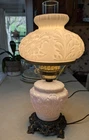 Totally White Vintage Fenton GWTW Style Electric Lamp Excellent Condition 19x10
