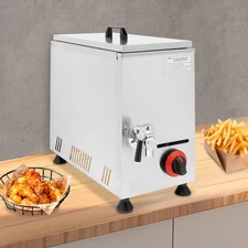 21L Gas Fryer Commercial Stainless Steel Adjustable Flame for Hot Dogs Corn