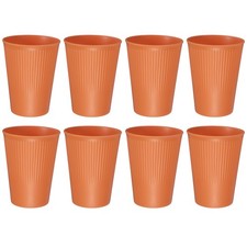 8 Pcs Simple Toothbrush Cup, 2.2 x 4.2" Bathroom Tumbler, Orange 13.5 OZ