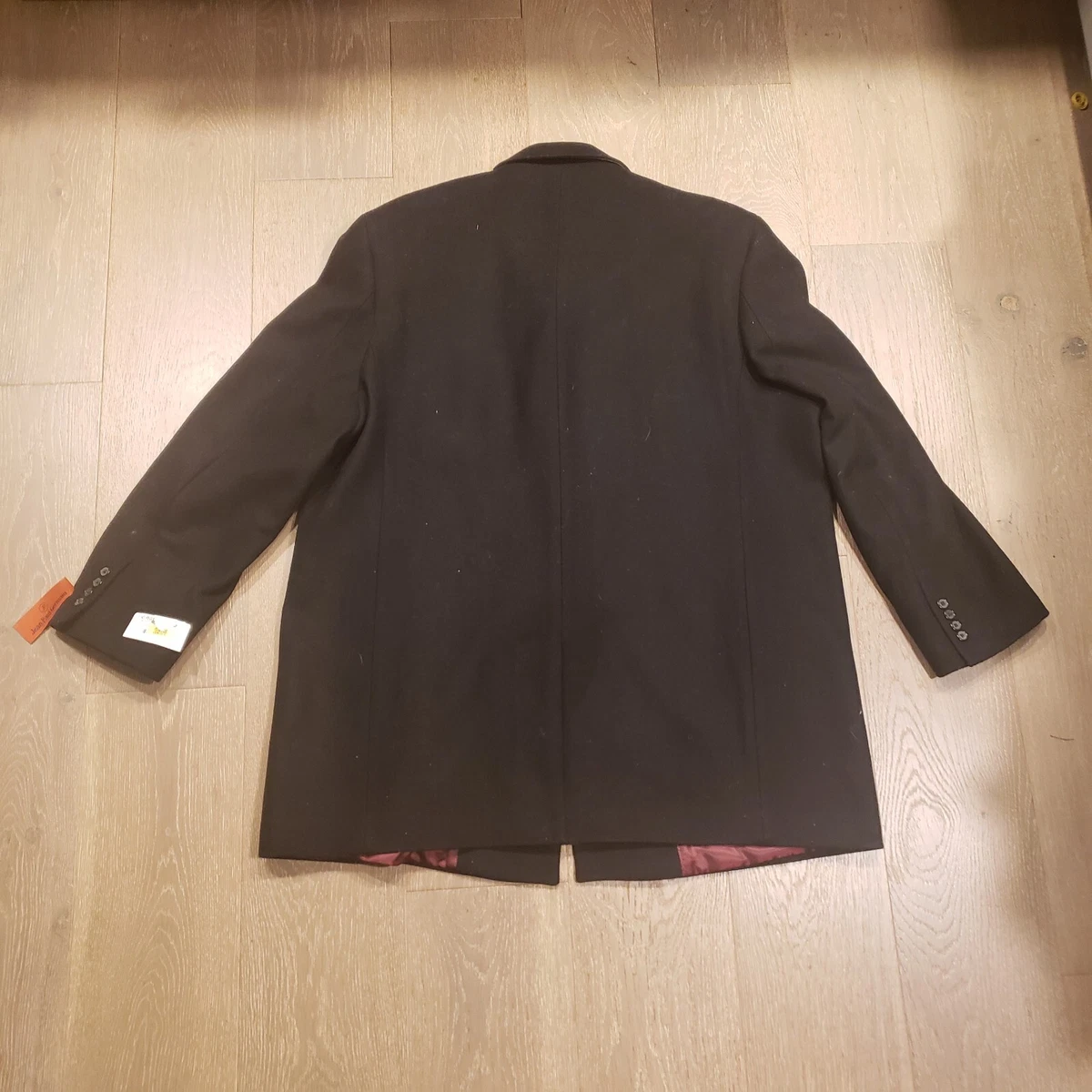 Jean Paul Germain Mens Pea Coat 50R Wool Blend Top Jacket Hidden