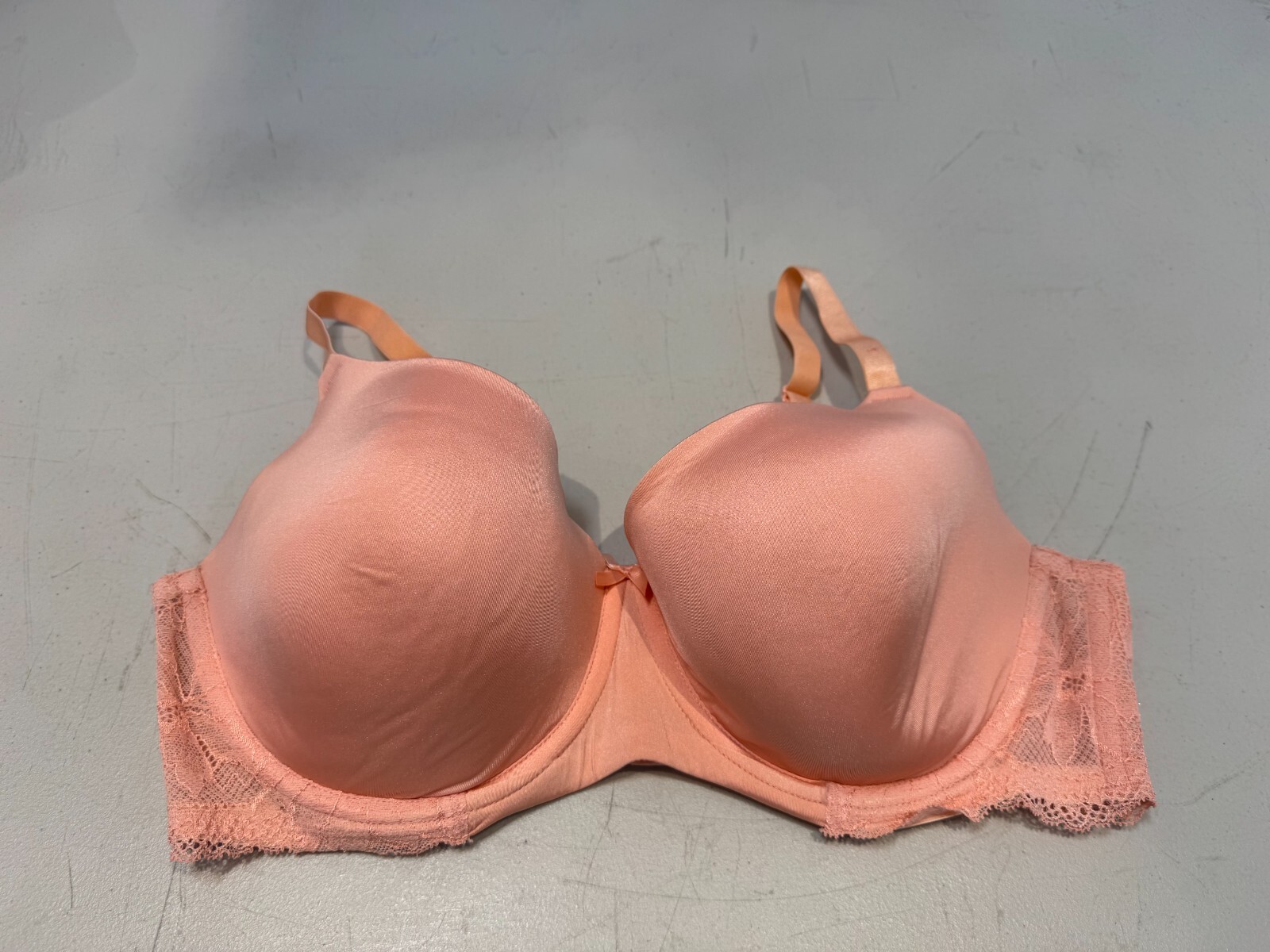 George Bra Underwired Padded Embroidered Lace Trim T Shirt Bra Size 36E Pink