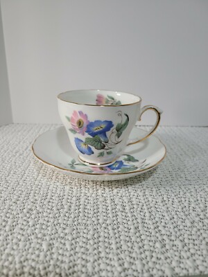 Vintage Fine Bone China Tea Cup and Saucer Chatsworth Duchess Morning Glory #652