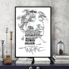 Tupac Shakur 2Pac Hip-Hop Portrait Tribute Memorabilia/Collectable/Gift
