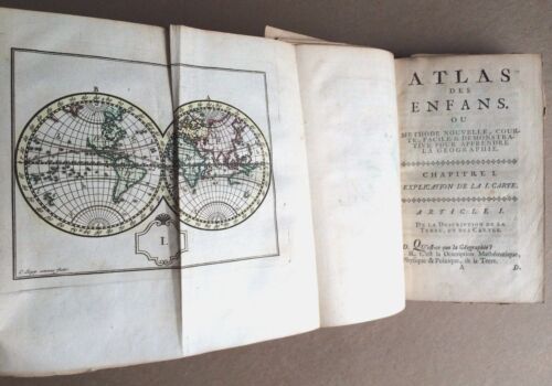 1760 Antique Children Atlas French Maps First Edition Geography - Picture 1 of 12