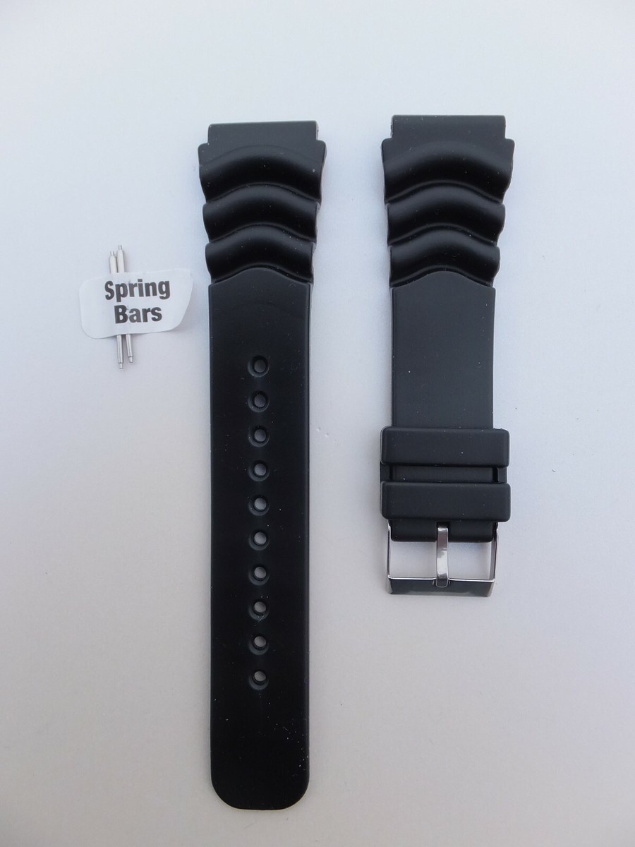 Bracelet Silicone Noir Seiko SKX007 / PADI - 22 Mm - Neuf Avec étiquettes