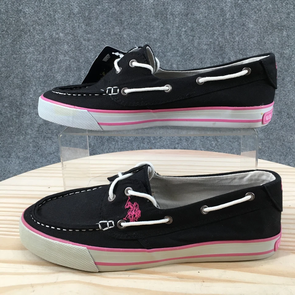 U.S. Polo Assn. Zapatos Mujer 9 Mate Tenis Negros Con Cordones Cómodos Parte Superior Baja NUEVO Foto 2 de 4