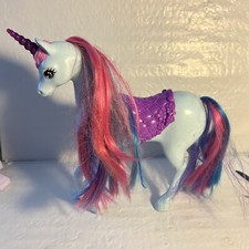 Barbie Dreamtopia Blue Unicorn with Rainbow Hair Loose EUC