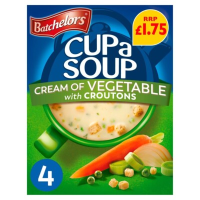 Batchelors Tasse eine Suppe Gemüsecreme mit Croutons | 36 Beutel | PMP £1,75