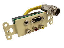 RapidRun Multi Format Plate HD15 VGA 3.5mm RCA Composite Audio/Vid Decora Ivory