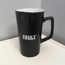 BB&T Bank Black and White Tall 20 oz Coffee Tea Beverage Advertising Mug 