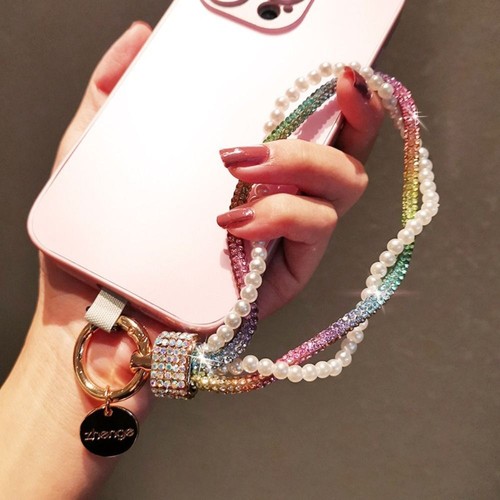Glitter Phone Wrist Straps Keychain Anti-lost Wrist Rope Phone Accessories - Photo 12 sur 19