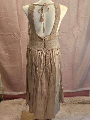 white christmas dresses Bella Donna Dress Off White Crochet High Low Coachella Maxi Gown One S –  Made4Walkin main image 0