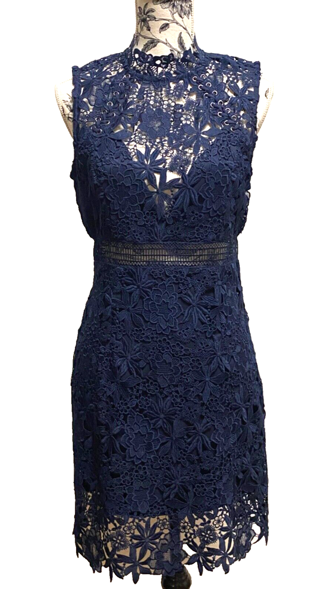 Bardot lace navy blue dress size 6 S | eBay