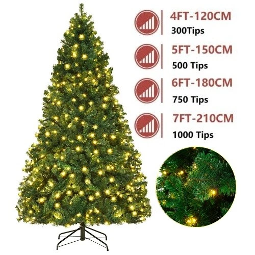 4-7ft Christmas Tree with Led Lights Artificial Colorado Xmas Bushy Decor Tree - Image 2 of 4