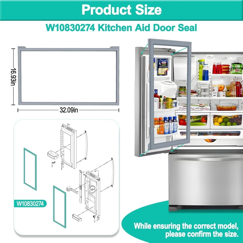 正品原始设备制造商惠而浦 W10830274 冰箱门垫片 — 第 2/4 张图片