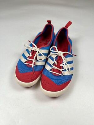 Adidas Climacool Boat Outdoor Water Shoe Mesh Lace Up Red White Blue Womens 9.5