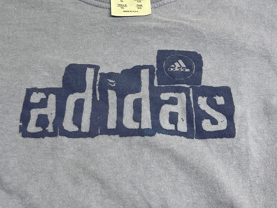 Vintage 90s Y2K Adidas Spell Out Top T-Shirt Womens XL Made In USA Long Sleeve - Image 3 of 4