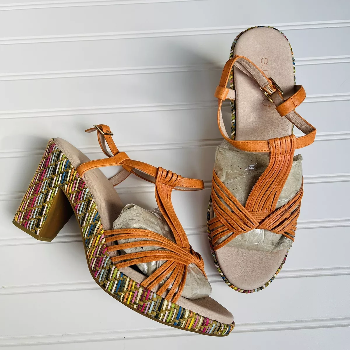Suz Zato Women s Heels Sandals Italian leather Size 41 Or US 10.5