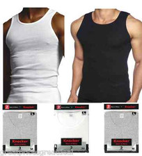 3 pk Mens 100 Cotton Ribbed A-Shirts Undershirts Wife Beater NEW Tank Tops