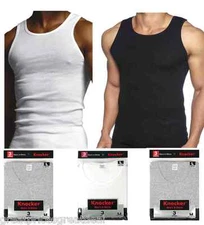 3 pk Mens 100% Cotton Ribbed A-Shirts Undershirts Wife Beater NEW Tank Tops