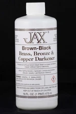 Jax Brown-Black Darkener Patina for Brass, Bronze, Copper - 16 oz.
