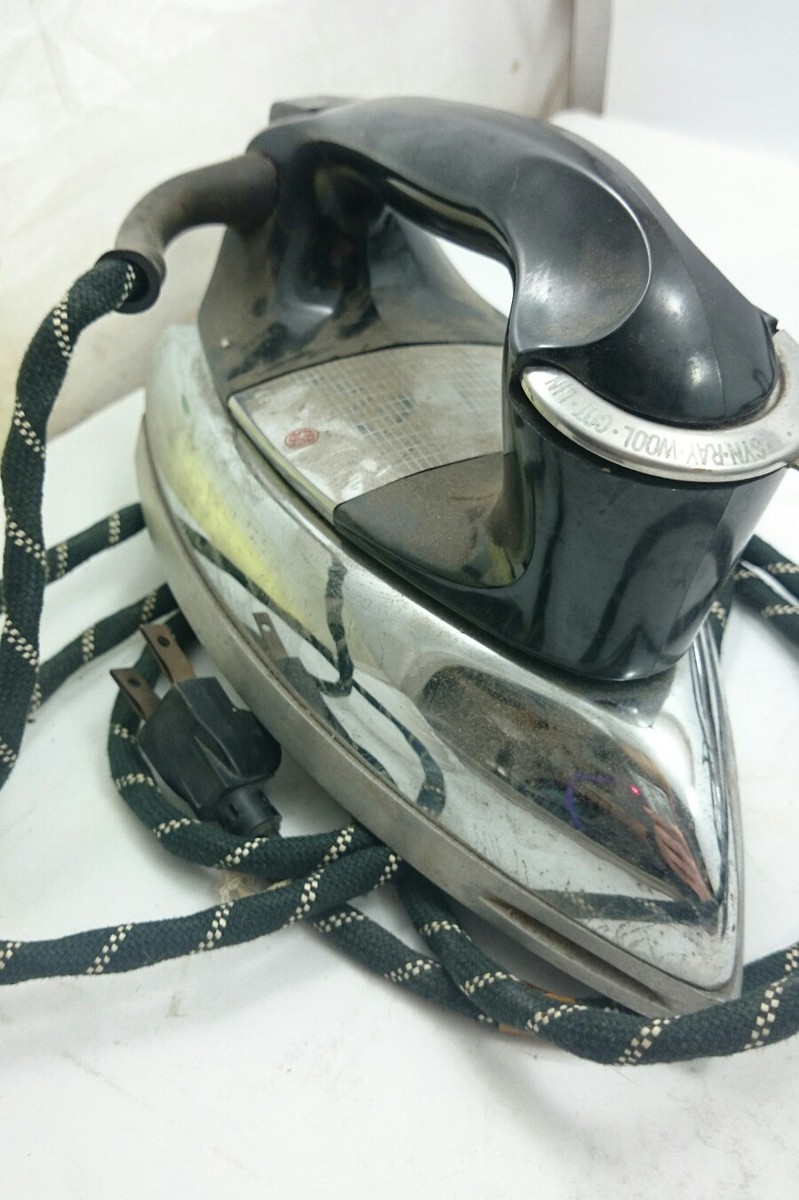 Vintage General Electric LOT Steam & Dry Iron Set GE CO