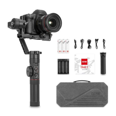 Zhiyun Crane 2 3-Axis Camera Stabilizer - Black; Case and Accessories Included