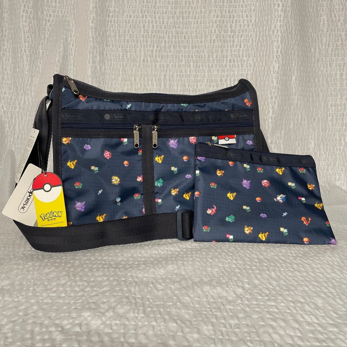 LeSportsac Pokemon Deluxe Everyday Bag with Pouch 8-Bit Characters