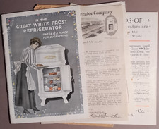 1916 Great White Frost Refrigerator Icebox Catalog Original Jackson MI ++ B5-31