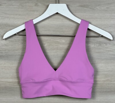 Lululemon Align V Neck Bra Light Support Size 4 A/B Dahlia Mauve DHMU 25363