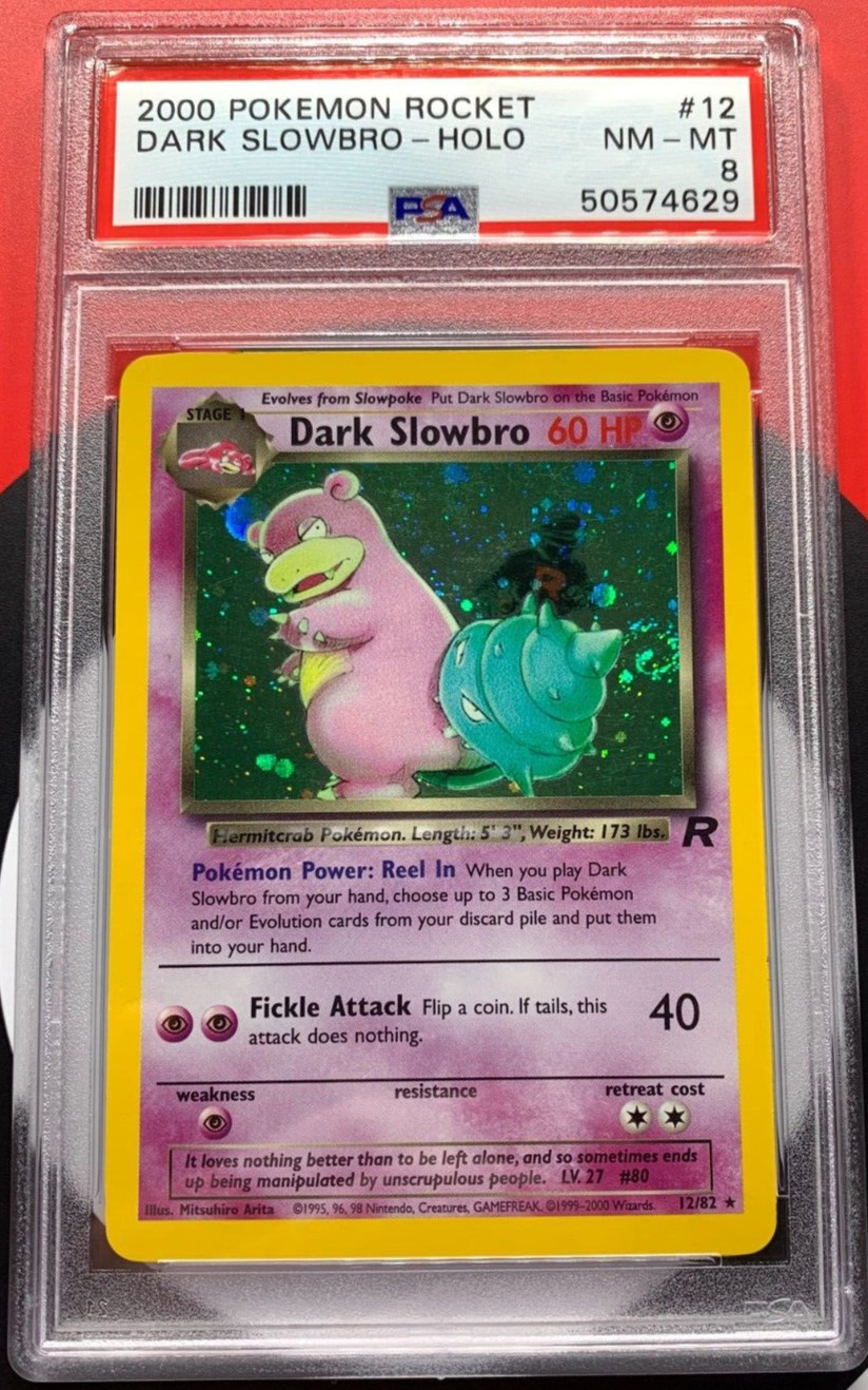 Dark Slowbro 12/82 Team Rocket Holo 2000 Pokemon Card PSA 8 NM - MT