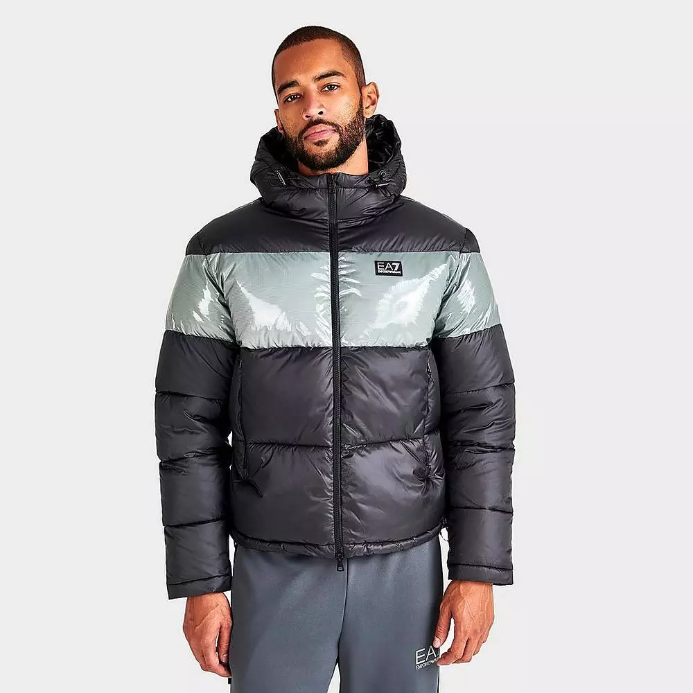 MEN'S EMPORIO ARMANI EA7 SHINY PUFFER BOMBER JACKET