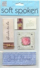 RARE MAMBI Soft Spoken 3D stickers BRIDAL SHOWER Theme 92806 Fast FREE Ship!