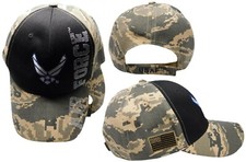 USAF Air Force Wings ACU Digital Camo Black USA Flag Embroidered Cap Hat LICENSE