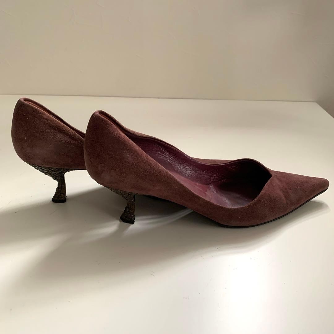 PRADA Women's Heel Pumps Size:37/JP:23 Suede Purple From Japan 135151K Authentic thumbnail 4