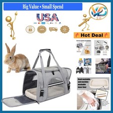 Airline Approved Pet Carrier Bag for Small Dogs Cats Bunnies Grey