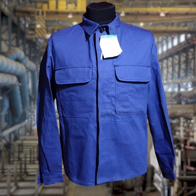 Pionier Men's Work Jacket Sanfor Blue Cotton Durable Colorfast herringbone Sz 52