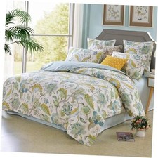 Boho-Chic Size Duvet Cover Paisley Light Blue and King 06 - Paisley-green