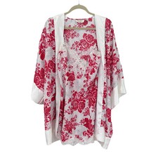 Vintage 90s Victoria  s Secret Floral Robe  Slip Dress Set Lingerie Sleepwear M