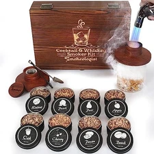 SMOKEOLOGIST Whiskey, Cocktail, and Old Fashioned Smoker Kit with Torch -8 Woods