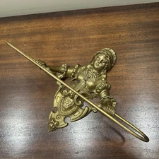 Vintage Brass Victorian Lady Towel Ring/Bar Holder Wall Mount Decor